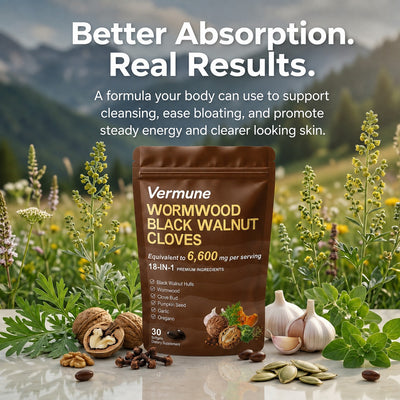 Eliminate Hidden Parasites & Larvae in Just 14 Days with Wormwood Black Walnut Cloves