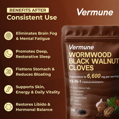 Eliminate Hidden Parasites & Larvae in Just 14 Days with Wormwood Black Walnut Cloves