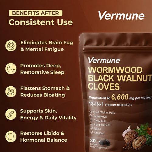 Eliminate Hidden Parasites & Larvae in Just 14 Days with Wormwood Black Walnut Cloves